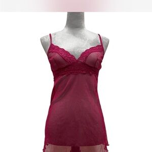 Raspberry Mesh Chemise